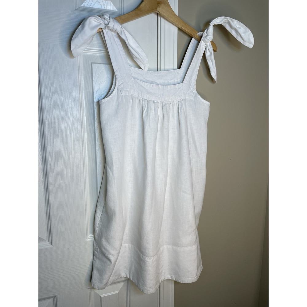LAKE white linen dress Mini XS - Picture 2 of 6